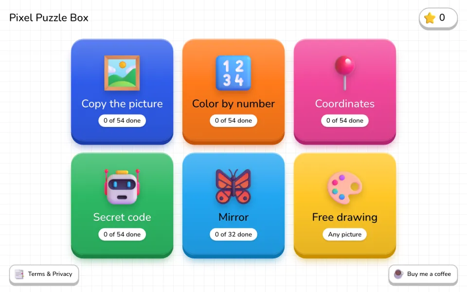 Pixel Puzzle Box homepage